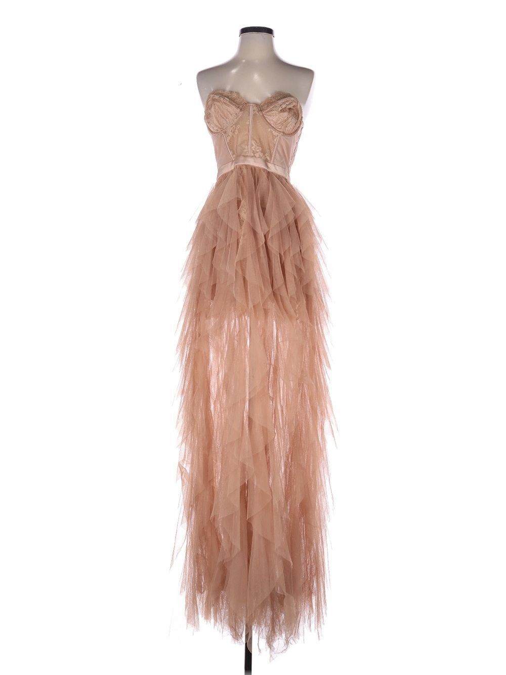 For Love & Lemons X Revolve Bustier Gown Warm Taupe Lace Corset Dress Sz M NWT - Picture 9 of 14